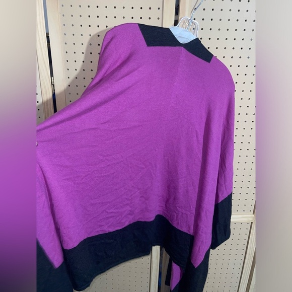 Purple & Black Shawl Sweater one size - Picture 6 of 8